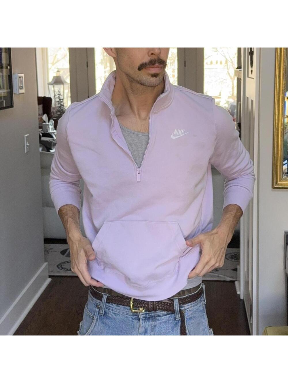 💜 Nike Lavender Quarter-Zip Fleece Pullover — Women’s Medium